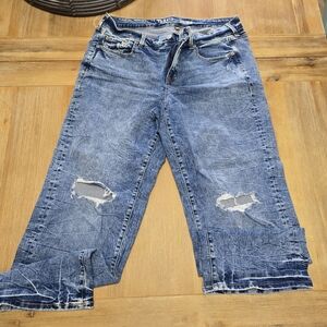 Torrid Blue Ripped Boyfriend Jeans